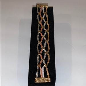 Reversible Magnetic Closure Metallic Mesh Bracelet